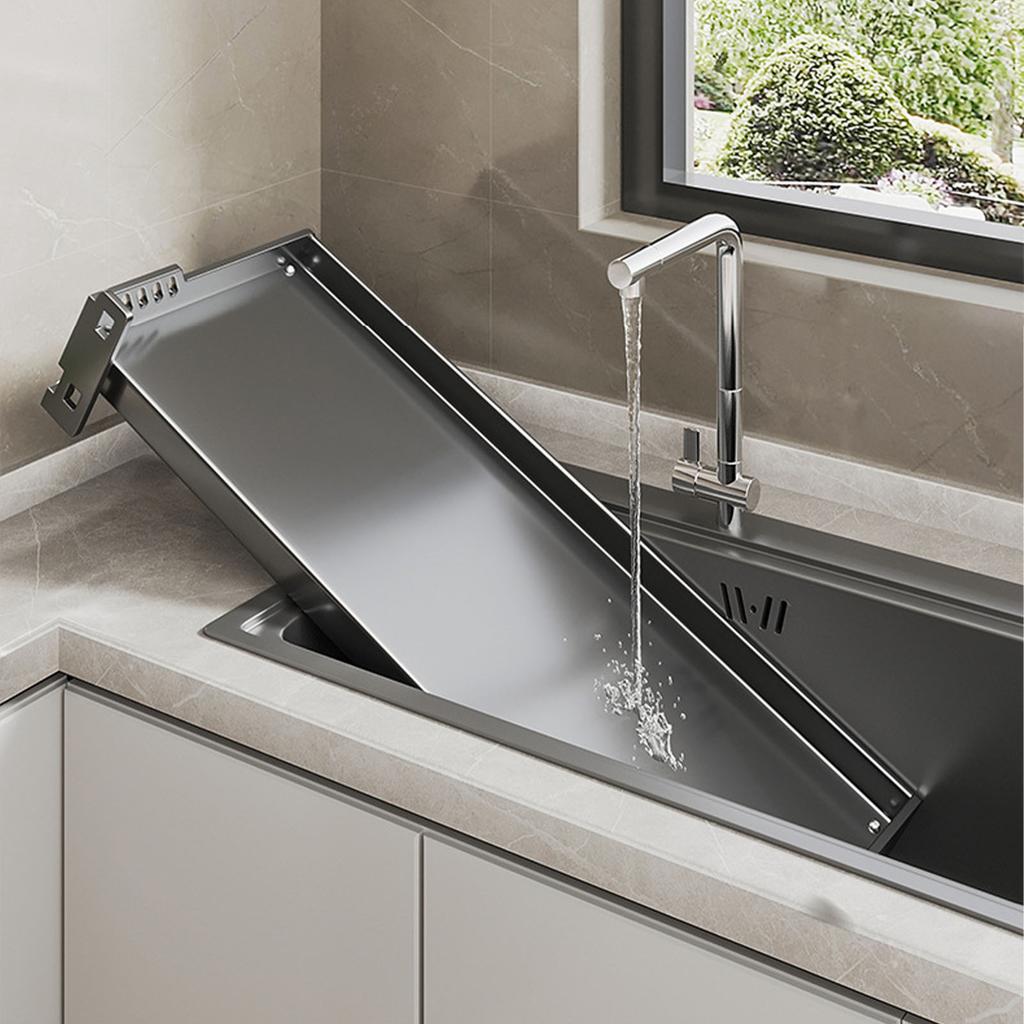 Veggmontert kjøkkenhylle Karbonstål Punchfri Multifunksjonell Flytende Hylle Hengende Krydderhylle