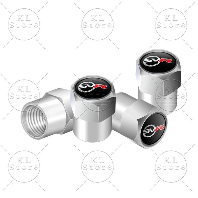 SV SVR Logo Car Tire Valve 4pcs Wheel Tire Valve Stem Dust Cap Cover For Discovery Freelander Land Rover Range Rover Evoque L322 XS1