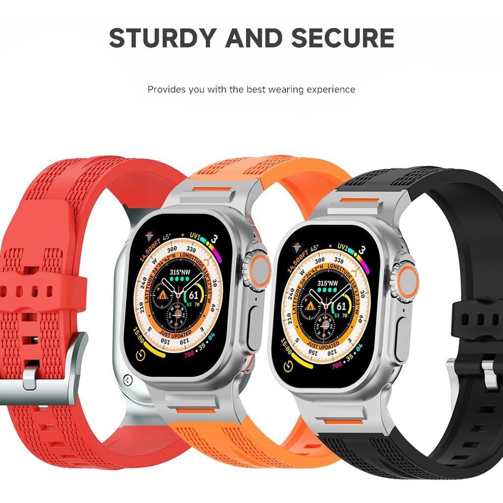 NEW Silicone Strap for Apple Watch Band Ultra 3/2 49mm 46 42 45 44mm Sport Band for Iwatch Series 11 10 9 8 7 6 SE 5 Bracelet