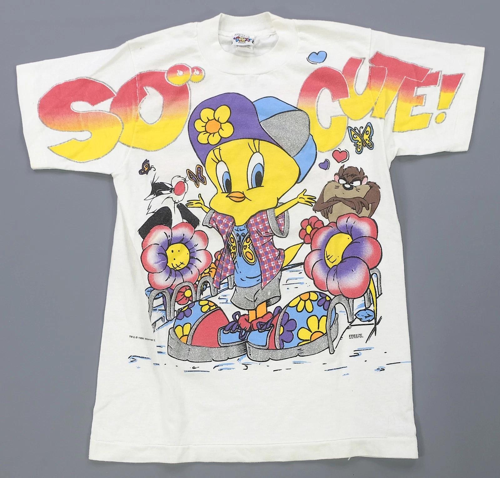 Rare VTG LOONEY TUNES Tweety Bird So Cute and All That 1996 T Shirt 90s Girls L S