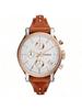 ES3837 Boyfriend Series Chronograph Watch with Brown Strap and Silver Dial