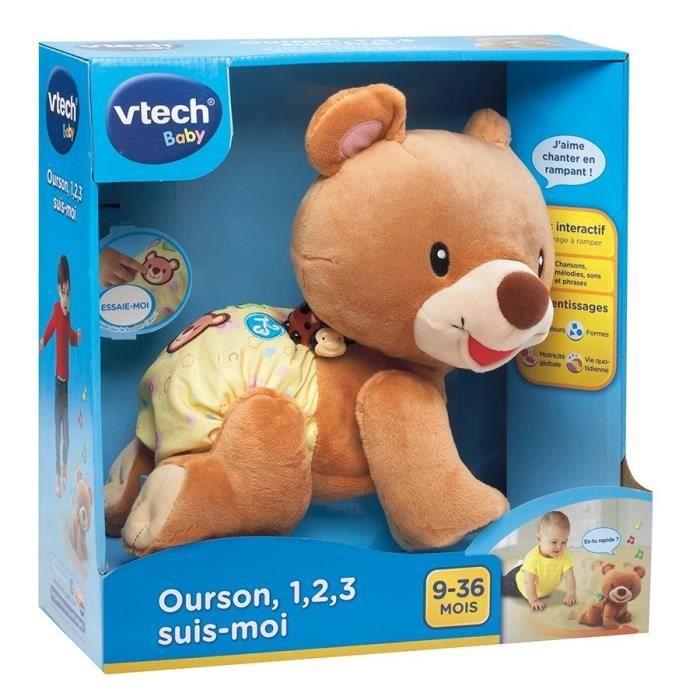 Vtech baby - ourson, 1,2,3 suis-moi - brun