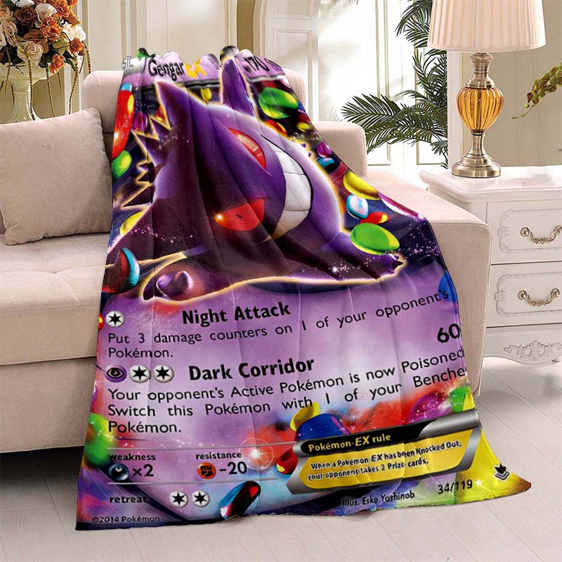 Die neue bedruckte Gengar-Decke für 2026 ist eine warme und bequeme Flanelldecke, geeignet für Schlafzimmer, Sofas, Betten, Stühle, Picknicks