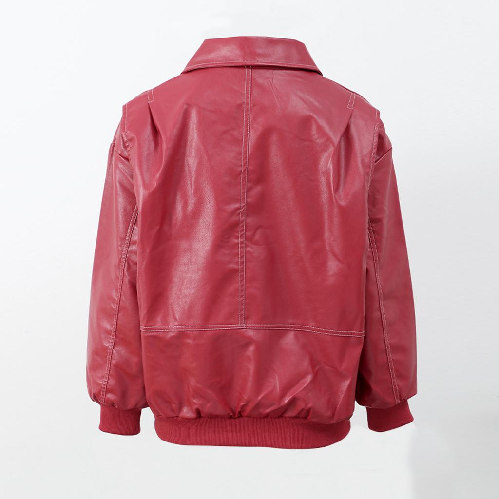 Women's Fashionable Lapel Long Sleeved Zipper Pocket Loose Temperament Jacket