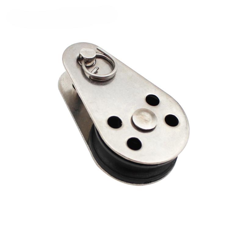 1Pcs 45Mm Blocks Rope Pulley 304/316 Stainless Steel Pulley Nylon Sheave Single Lashing Eye For 2Mm To 8Mm Rope