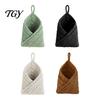 Thickened Cotton Rope Basket 3PCS Hanging Woven Storage Basket, Wall-mounted Organizer Wall Vegetable Pouches, Boho Multi-functional Bag for