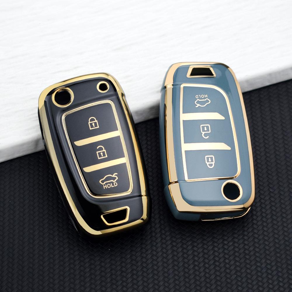 3 Buttons Tpu Car Key Case Cover For Hyundai Tucson For Hyundai I30 Accent Tucson Ix35 Solaris Elantra Kona Celesta Sonata Rings
