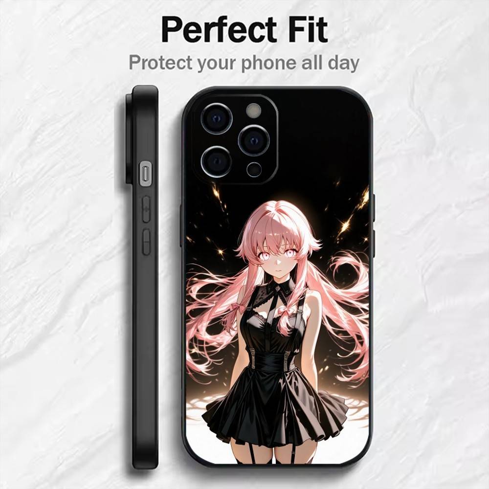

F-Future D-Diary Гасай Юно Чехол для телефона для iPhone 17, 16, 15, 14, 13, 12 Plus, Max Мягкий силиконовый черный чехол iPhone16