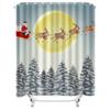 Tu Christmas Shower Curtain Santa Claus Reindeer Festive Holiday Bathroom Decor Xmas Gift Cozy Waterproof Fabric Wall Hanging