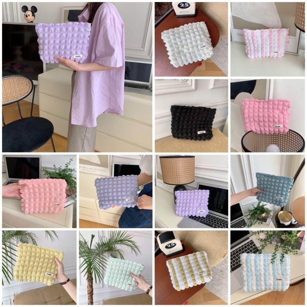 

Solid Color Bubble Cloud Makeup Bag Zipper Makeup Pocket Girls
