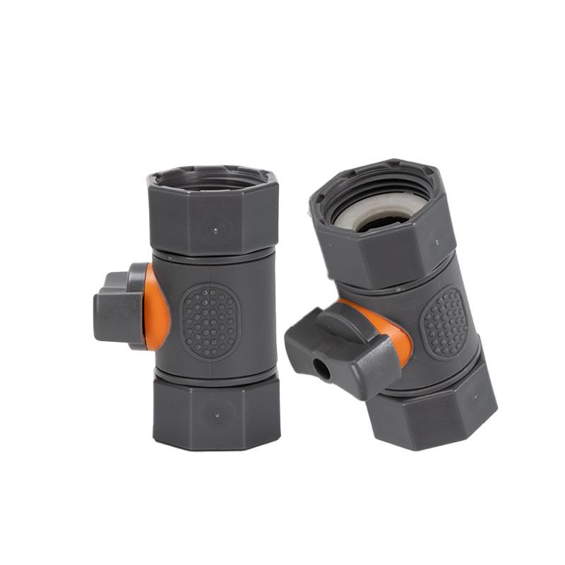 ABS Rubber Coated Plastic Connector with Double Internal Thread and Switch Valve