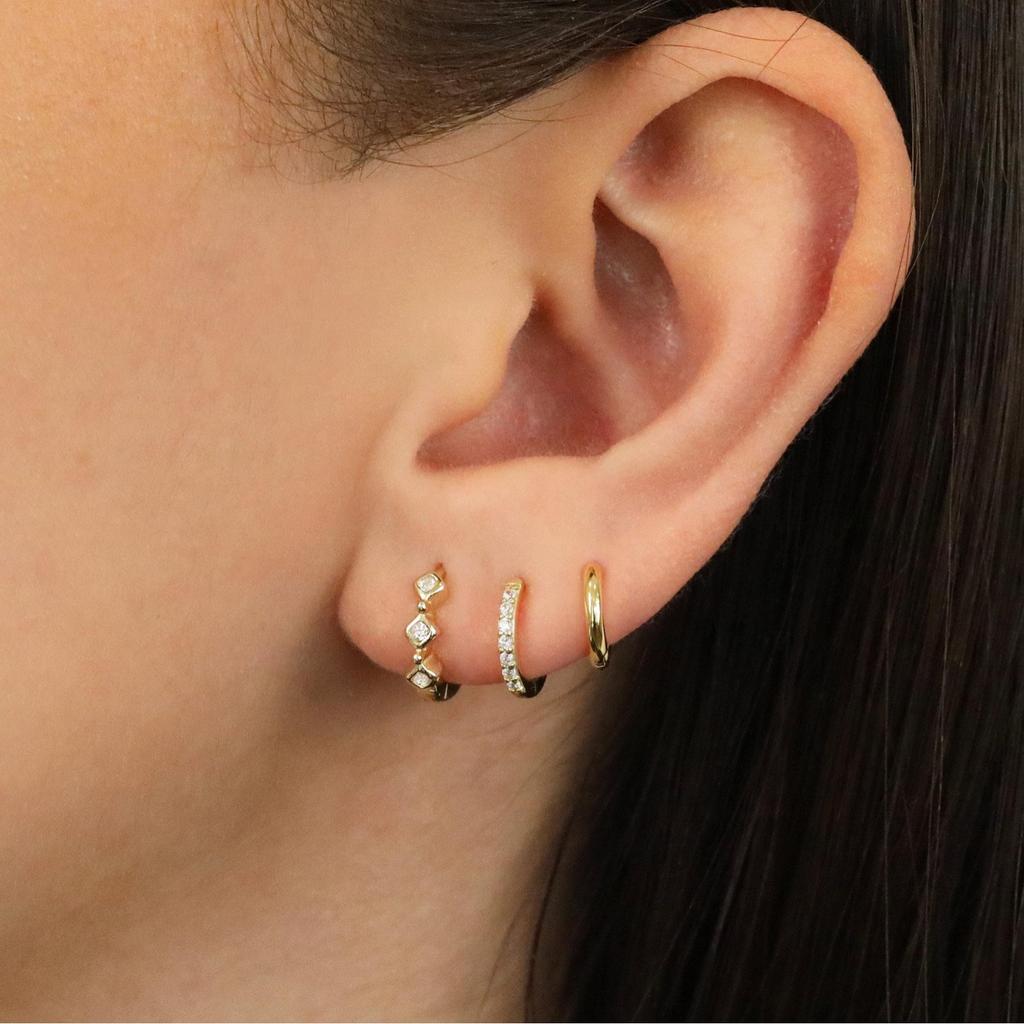 Luxury-Style New Earring Set - Copper Electroplated with Fine Set Zirconia - Fashionable Women's Round Earrings - Exquisite Ear Hooks