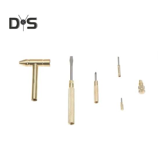6-in1 Small Hammer with 3 Screwdriver Heads Compact Design Portable Brass Hammer Screwdriver Multifunctional Tool