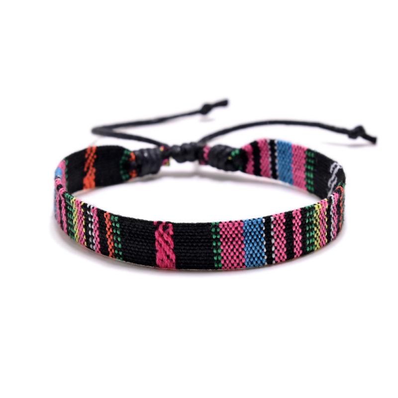 Ethnic Style Multicolor Handwoven Cotton & Linen Bracelet