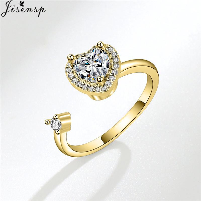 Luxury Anxiety Ring Fidget Spinner Ring for Women Crystal Flower Butterfly Animal Finger Ring Rotate Anti Stress Wedding Jewerly