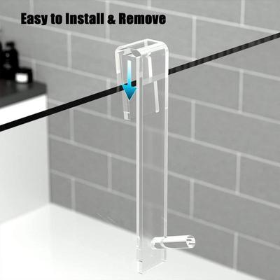 Acrylic Shower Door Hook Over Glass Transparent Towel Rack Punch-Free Bathroom Bathrobe Hanger Towel Hooks for Bathroom