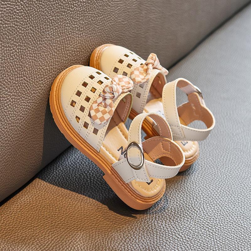 Girls Sandals Summer Soft Kids 2024 Non-slip Princess Flat Japan Wind Student Versatile Shoes Children's Fashion PU Casual Shoe