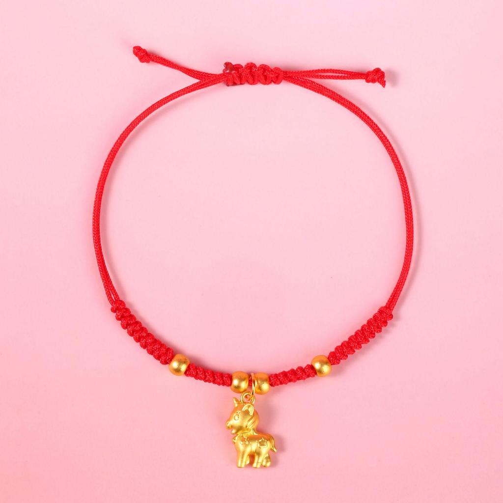 2026 Year of the Horse Zodiac Bracelet: Handmade Red String Ethnic Style Jewelry, Perfect for New Year or Small Gifts.