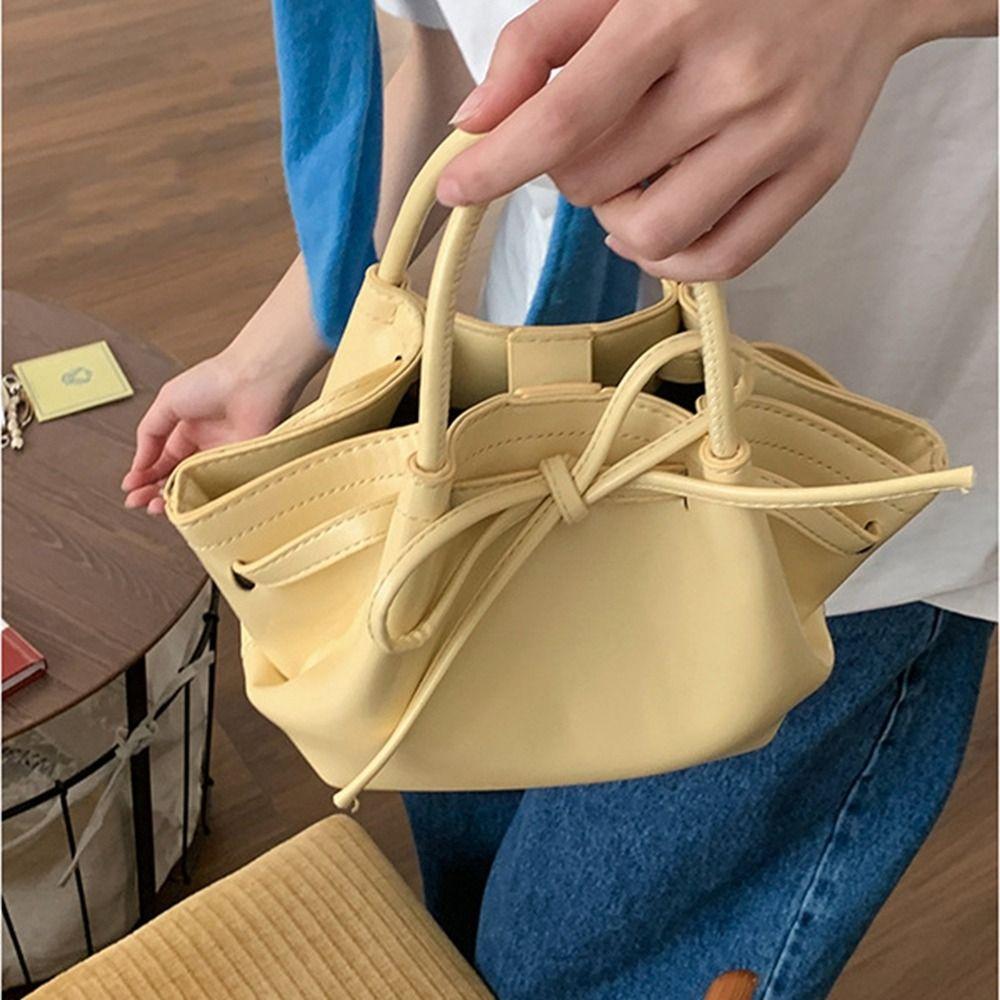 

Bowkont Vegetable Basket Bag Pure Color Crossbody Bag Simple Bow Shoulder Bag Shopping жовтий