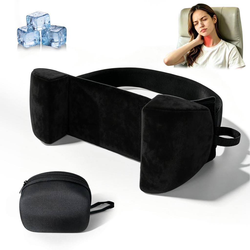Adjustable Memory Foam U-Shaped Travel Pillow with Velcro Fastener for Neck Support