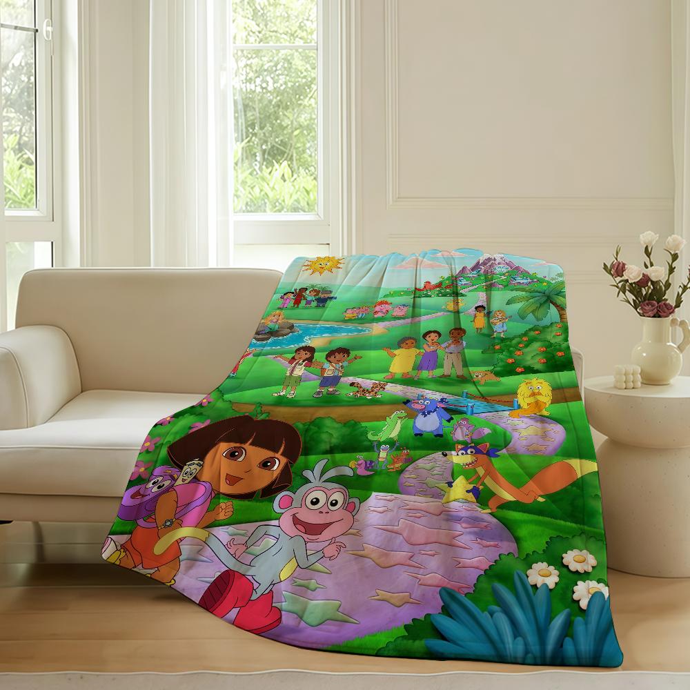 Adventure cartoon D DoraS Blanket For Sofa Office Bed Plane Travel Sleep Read Relax Camping Soft And Warm