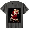 Santa Claus and Wife  Dance Christmas TShirt Women Unisex New Year Xmas Graphic T Shirts Vintage Religion Festival Cotton Tops Tee