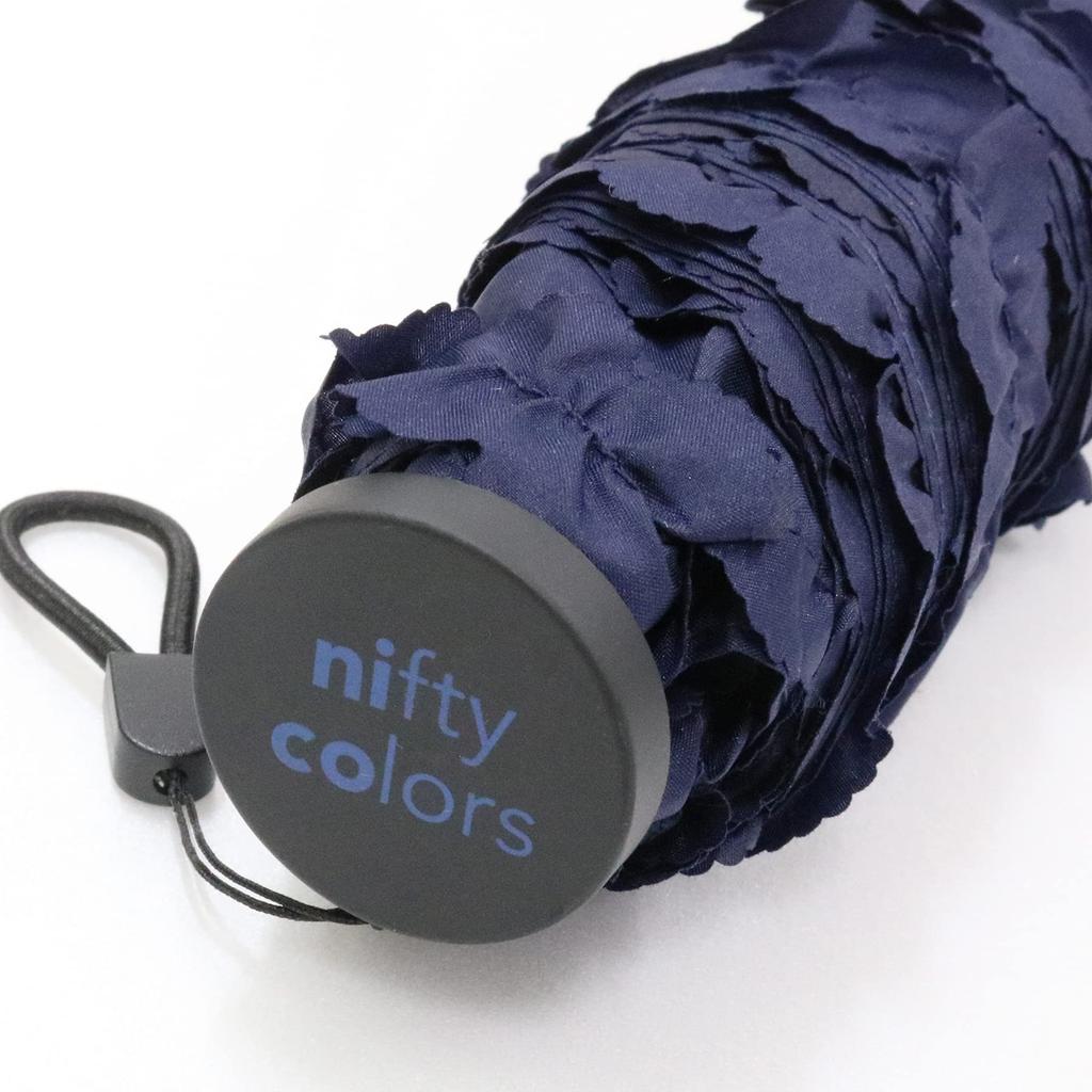 Nifty Colors Folding Umbrella Frill Carbon Lightweight Mini 55 1540NV