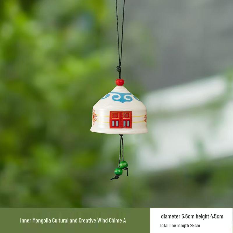 Керамическая этническая ветряная музыка: Подвесное украшение для балкона в стиле юрты