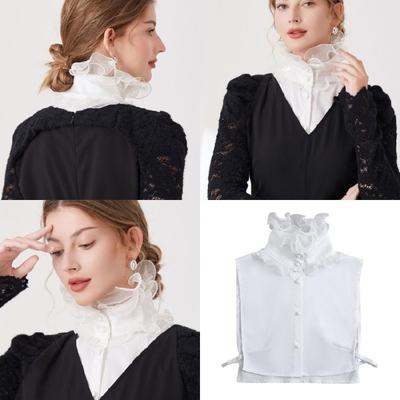 Colletto alla moda staccabile accessorio a collo alto gioielli da collo per abiti camicette evento formale mezza camicia colletto decorativo