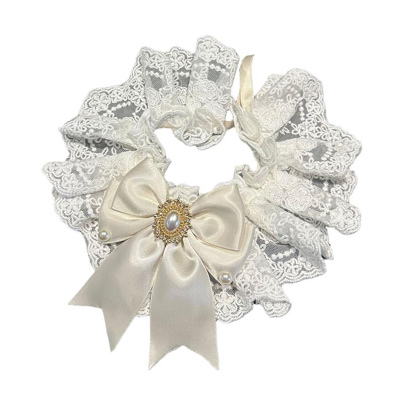 Weißes Hochzeitskleid Haustier Sabberhandtuch Schleife Katzenhalsband Hund Reinheit Lätzchen Lätzchen Halslätzchen