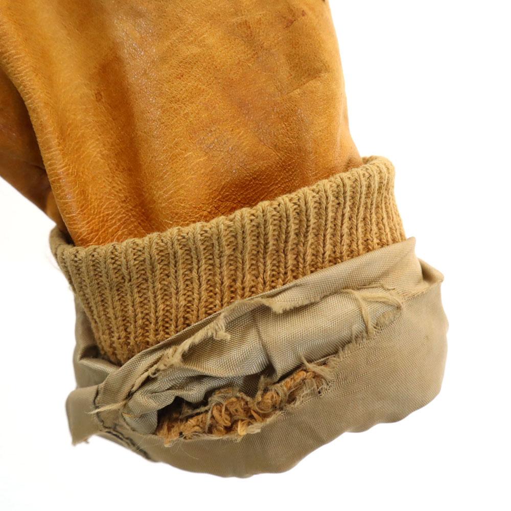 Vintage 70s Decathlon Leather Jacket 44 Camel IDEAL Zip Blouson Men's Used