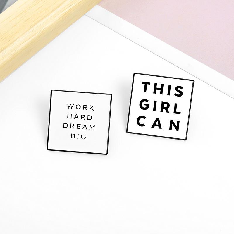 Chic This Girl Can Brooch Pin Modern Alloy Enamel Badge Perfect For Occasion Every