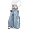 Retro High-Waist Slimming Side-Print Jeans for Women