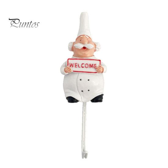 Wall Mounted Hooks for Shopping Bags Chef Style Sticky Hook, Resin Kitchen Organizer, Funny Decor Accessories Adhesive Decorative Hook Spatulas