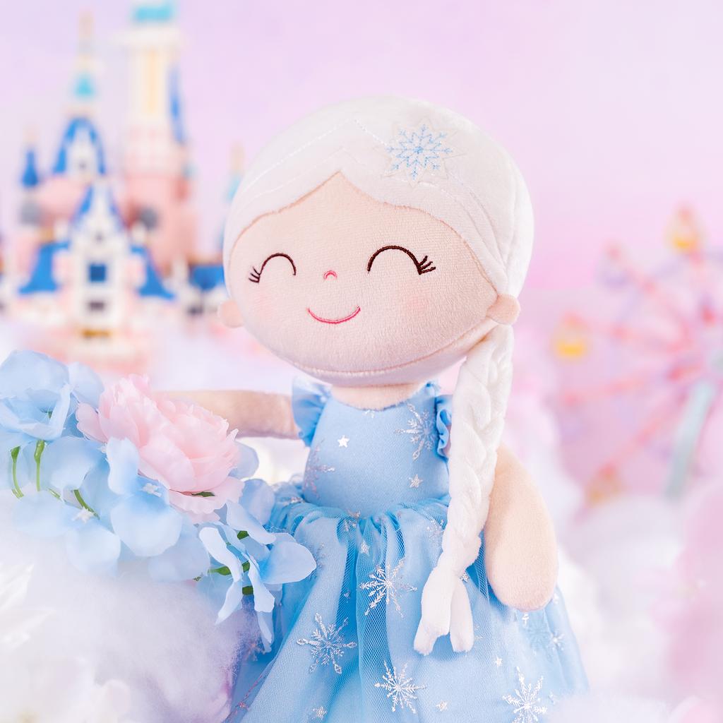 16inches Baby Dolls  Plush Fair Haired Princess Dolls Blue for Baby’s First Birthday and Girls’ Gifts