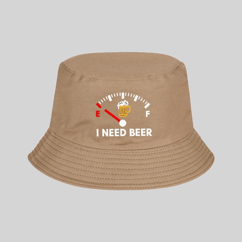 MLFO “I Need Beer” Printed Boater Hat – Lightweight, Foldable Sun Hat, Fishing Hat, Unisex, Casual and Fashionable Headwear