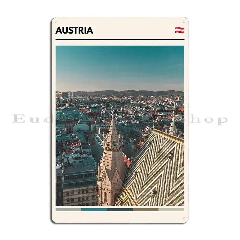 Visit Austria Travel The World Metal Plaque Club Living Room Printed Pub Vintage Tin Sign Poster 20x30cm(7.8x11.8inch)