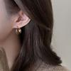 Vintage Coffee Color Dripping Oil U-shaped Hoop Earrings for Women Simple Brown Round Personality Earring Zircon 2025