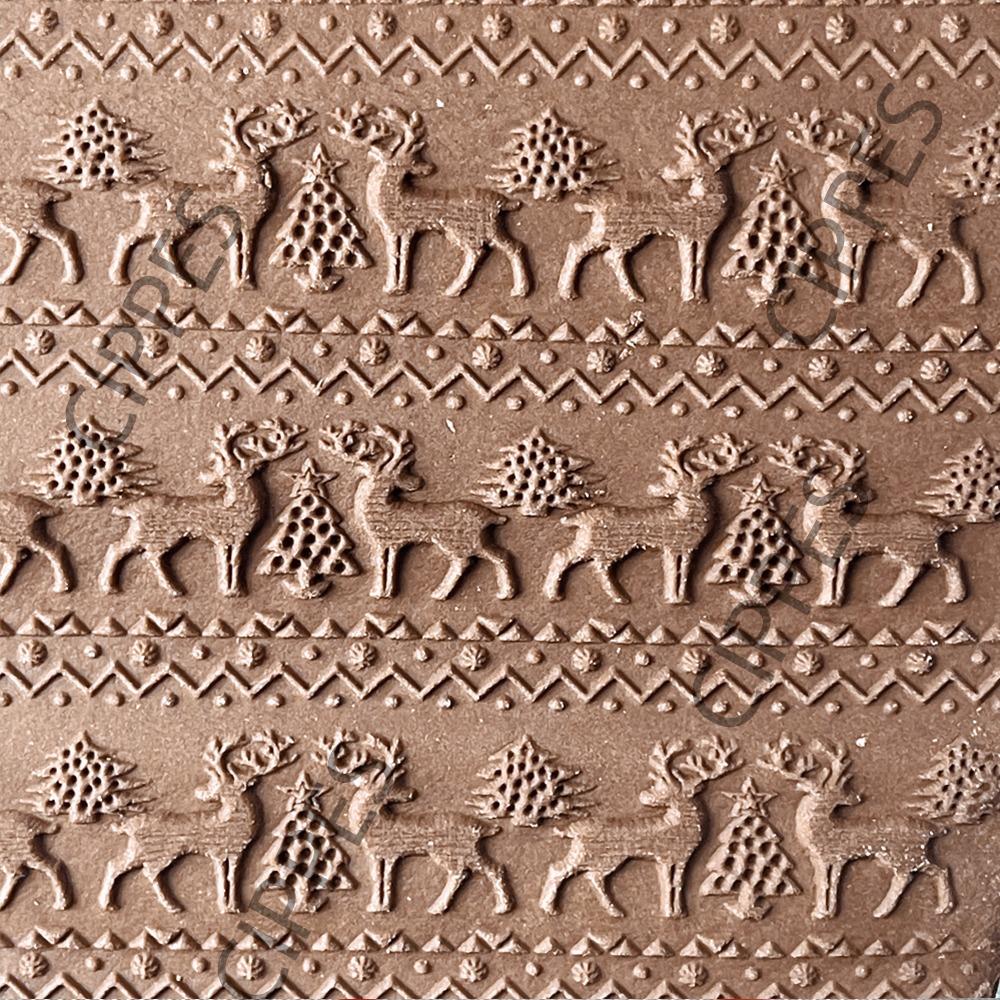 Christmas Style Pattern Embossing Rolling Pin Laser Engraved Printing Rolling Pin  Cookies