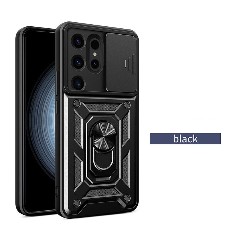 Samsung Galaxy S24 Ultra FE Plus Shockproof Armor Case Car Magnetic Ring Holder Phone Cover Compatible with Samsung Galaxy S24