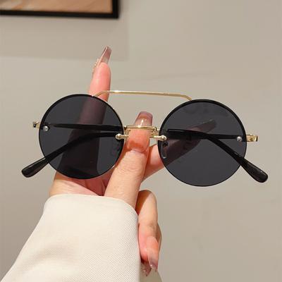 Vintage  Big Frame Round Steampunk Sunglasses Women For Men Popular Luxury Brand Designer Sun Glasses Punk Hip Hop Shades Uv