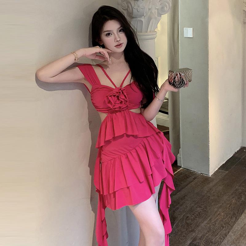 

Женская одежда чистое желание сексуальное нерегулярное полое тонкое платье женщины L