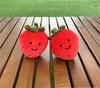 10CM Red Strawberry Fruit Cute Face Expression Stuffed Garden Series Plush Comfort Toy