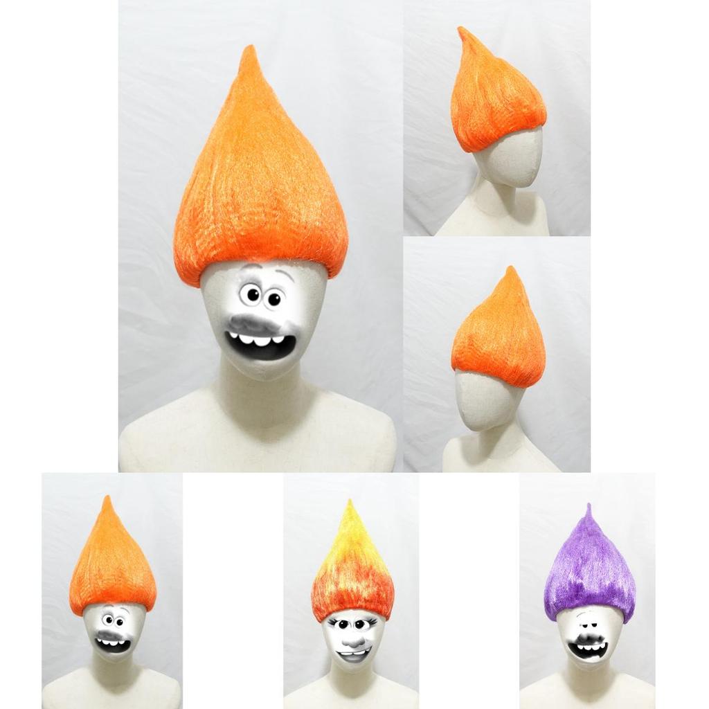 Parrucca Cosplay Trolls Stile Fiamma Per Feste di Halloween e Costumi Anime
