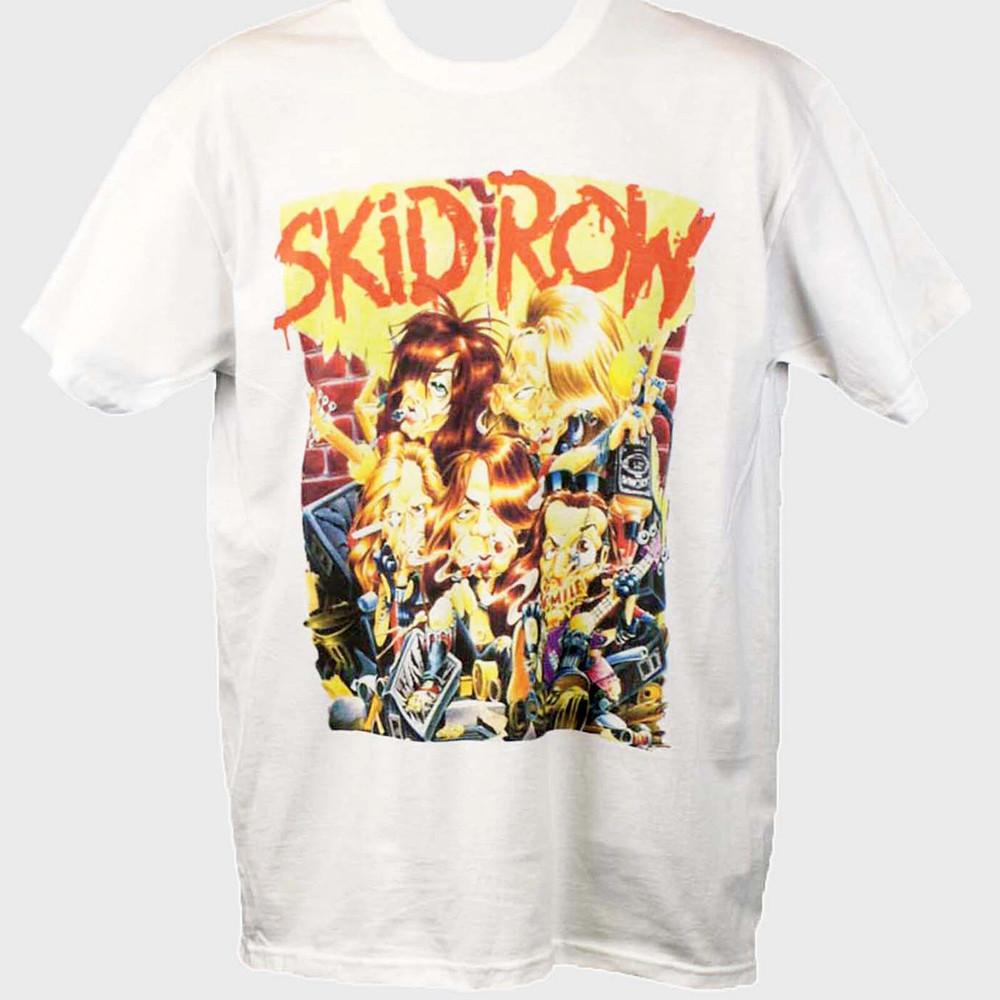 REPRINT Skid Row Metal Rock Short Sleeve White Unisex Tshirt S5XL PA8523 Unisex T-Shirt XXL