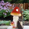 Adorable Hedgehog and Mushroom Resin Figurines - Lifelike Animal Statues for Home Garden and Gifts - Charming Yard Decor