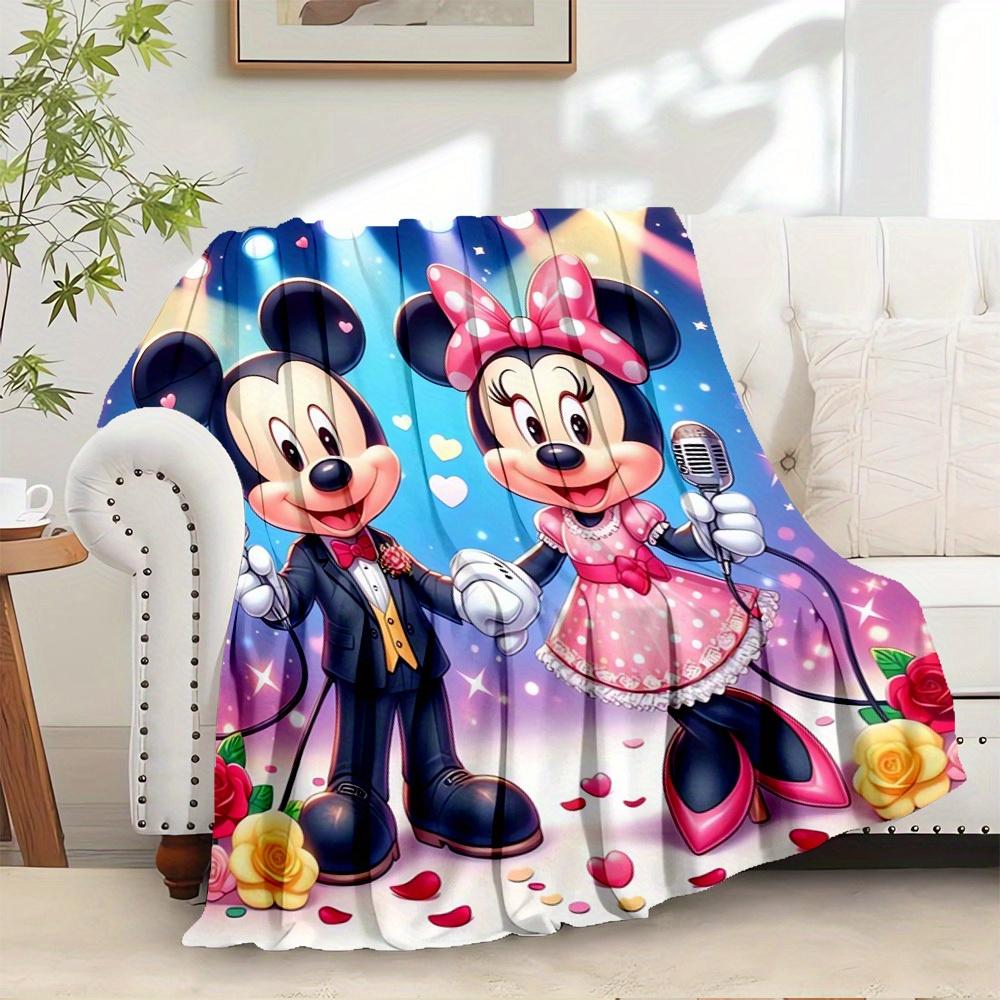 1pc Flannel Minnie Mouse & Mickey Mouse Couple Bed Throw Blanket - Home Decoration Happy Time 75x90cm