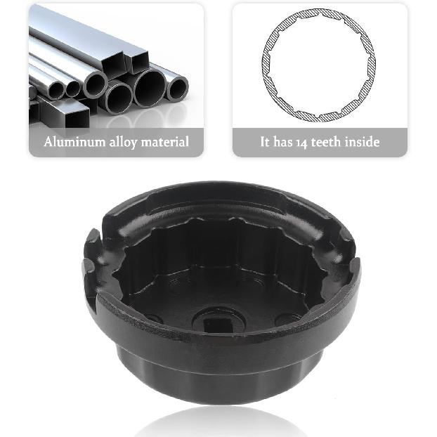 64Mm Oil Filter Wrench,Aluminum Alloy Quickly Oil Filter Removal Tool Compatible With Lexus Toyota Tundra RAV4 Sienna 2.5L To 5.7L Engines Oil Filter