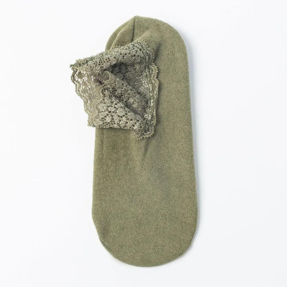 

1/3pairs Vintage Lace Tube Socks Women Breathable Velvet Warm Home Floor Socks Anti-slip Thin Ladies Low Boat Socks Harajuku