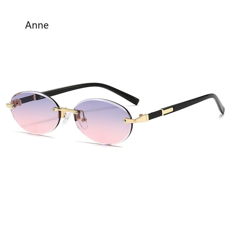 

Frameless Fashion Oval Small Frame Glasses Suitable for Daily Wear By Men and Women gafas de sol mujer